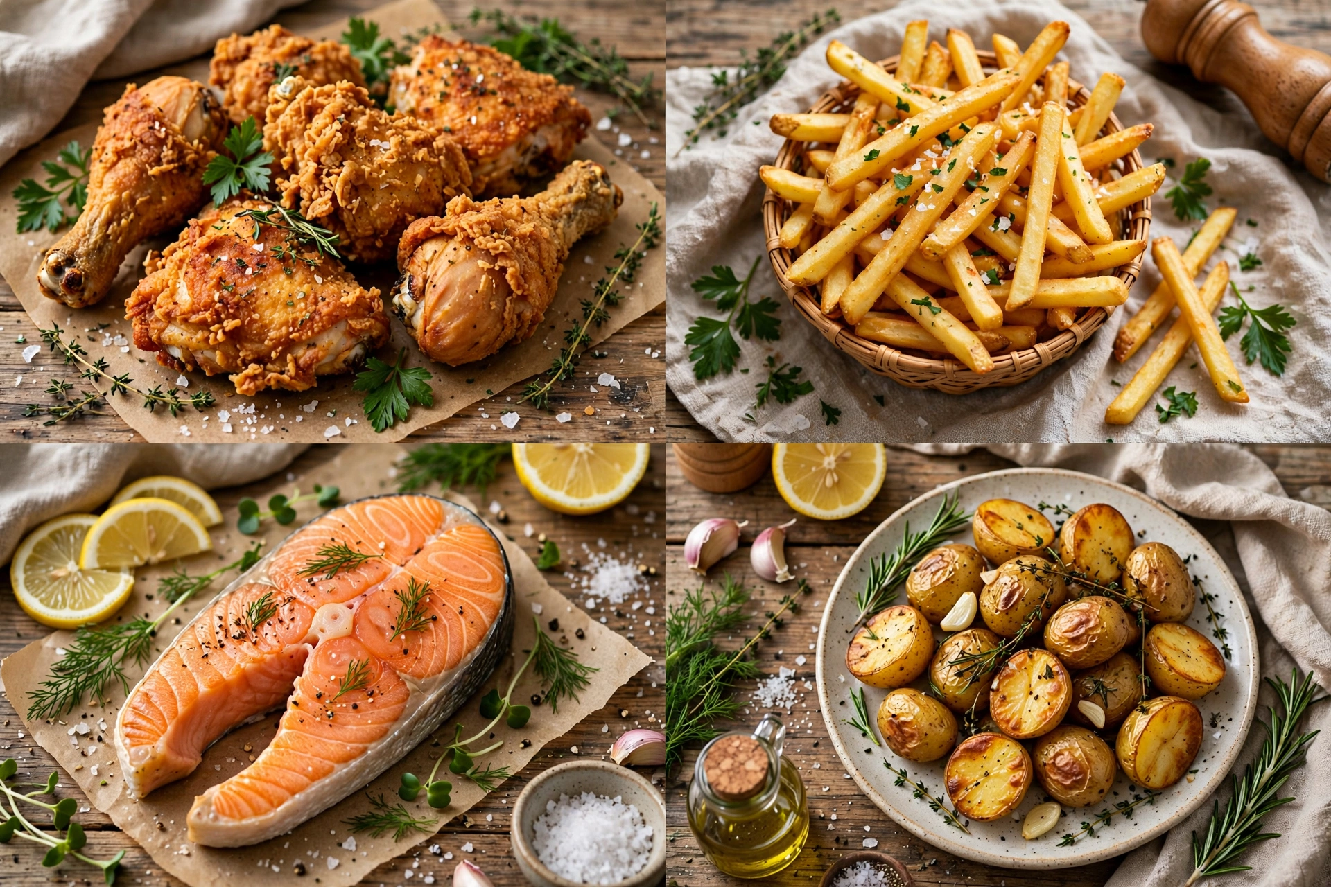 Air fryer dishes collage