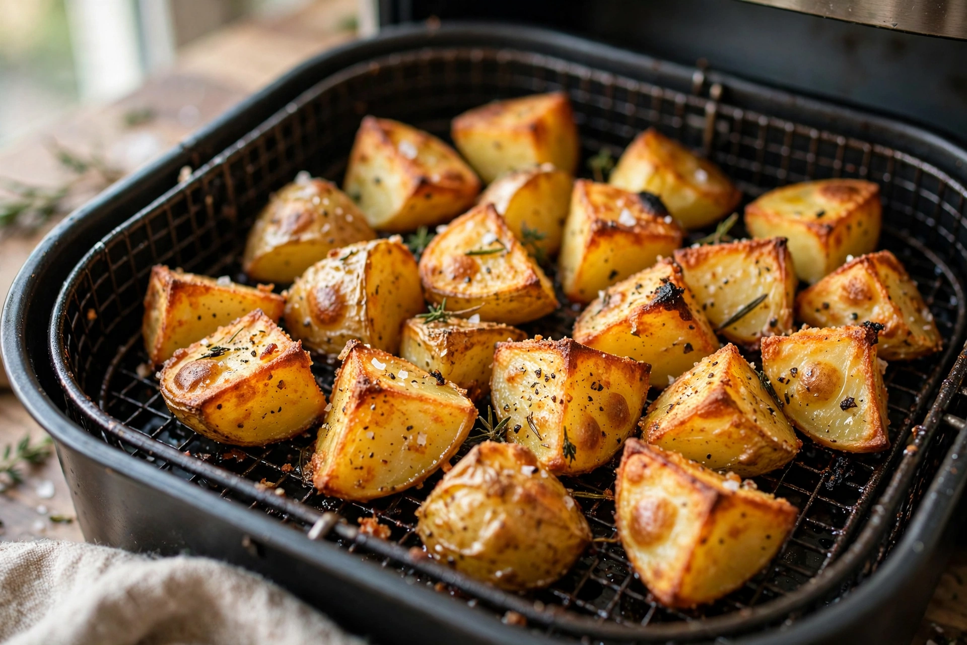 Step 3: roast potatoes cooking in air fryer
